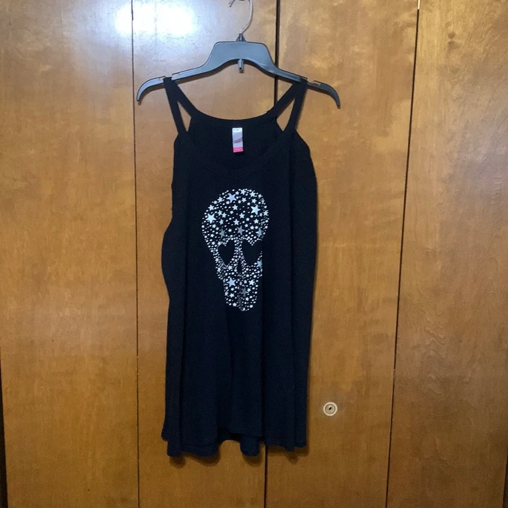 NO BOUNDARIES- Skeleton Black Long sleeve Shirt/ Open shoulder - Picture 1 of 9